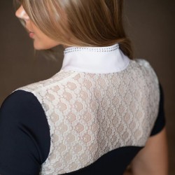 Футболка жіноча турнірна з коротким рукавом Crystal  Dark Ocean, Equestrian Stockholm