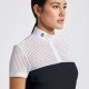 Футболка жіноча турнірна з коротким рукавом Perforated Jacquard Jersey Zip, Cavalleria Toscana Футболка жіноча турнірна з коротким рукавом Perforated Jacquard Jersey Zip, Cavalleria Toscana