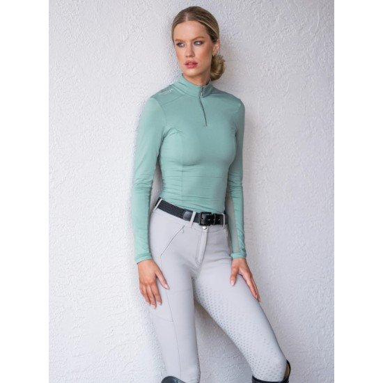 Футболка жіноча тренувальна з довгим рукавом Mint Green, Equestrian Stockholm