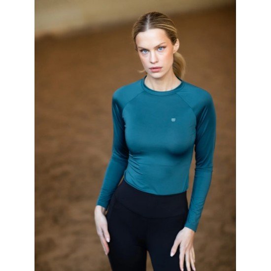 Футболка жіноча з довгим рукавом від Equestrian Stockholm Teal Blue