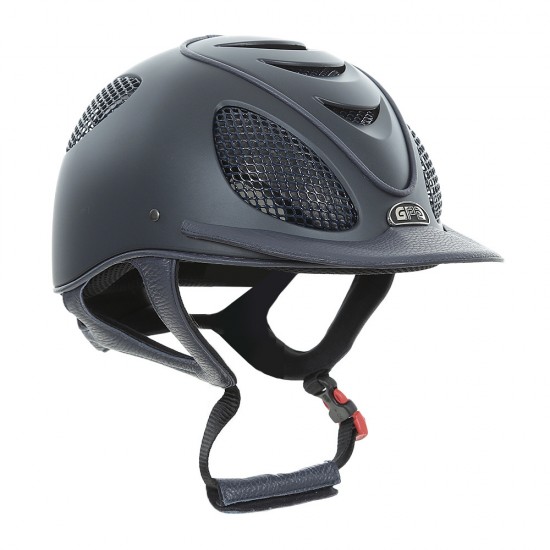 Каска Speed ​​Air Leather 2X Black від GPA зі шкіряним козирком