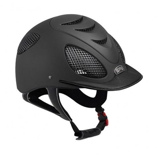 Каска Speed ​​Air Leather 2X Black від GPA зі шкіряним козирком