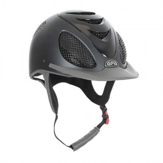 Каска Speed ​​Air Leather 2X Black від GPA зі шкіряним козирком