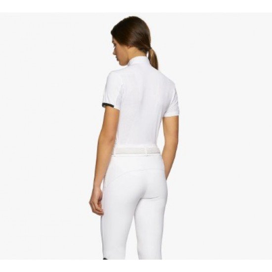 Поло турнірне жіноче R-Evo Perforated Epaulet S/S від Cavalleria Toscana