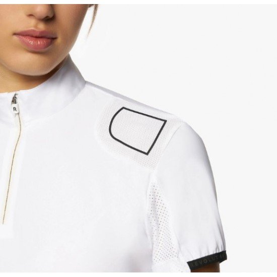 Поло турнірне жіноче R-Evo Perforated Epaulet S/S від Cavalleria Toscana