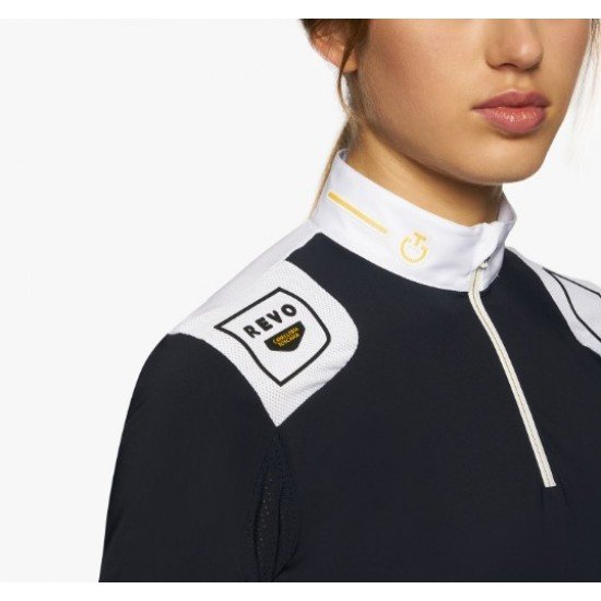 Поло турнірне жіноче R-Evo Perforated Epaulet S/S від Cavalleria Toscana