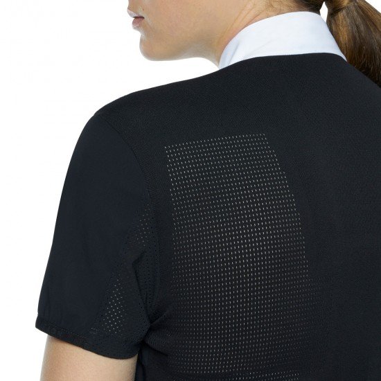 Поло турнірне жіноче R-Evo Perforated Epaulet S/S від Cavalleria Toscana