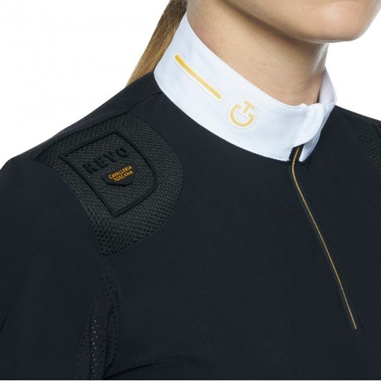 Поло турнірне жіноче R-Evo Perforated Epaulet S/S від Cavalleria Toscana