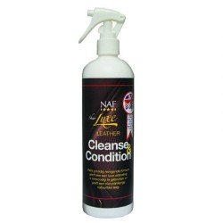 Спрей для фінальної обробки шкіри кінного спорядження SheerLuxeLeather Cleanse&Condition, NAF 5Stars