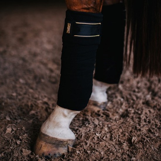 Бинти флісові для ніг коня Black Edition Gold від Equestrian Stockholm