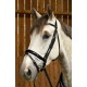 Вуздечка з комбінованим капсюлем Patent Large Crank Noseband With White Padding And Flash від Dyon