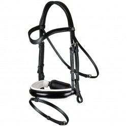 Вуздечка з комбінованим капсюлем Patent Large Crank Noseband With White Padding And Flash від Dyon