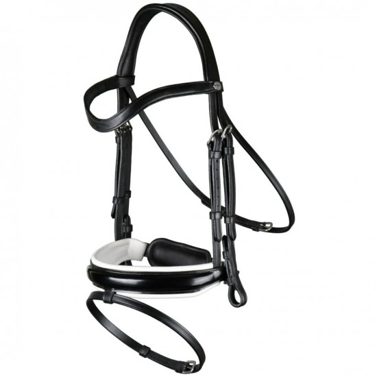 Вуздечка з комбінованим капсюлем Patent Large Crank Noseband With White Padding And Flash від Dyon