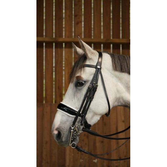 Оголів'я Patent Large Crank Noseband With White Padding від Dyon